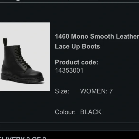 1460 Mono smooth leather lace up boot by Dr. Marten - Picture 8 of 13